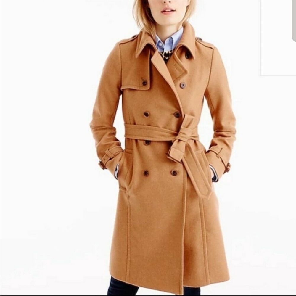 J. Crew Nello Gori Wool & Cashmere Belted Trench Coat